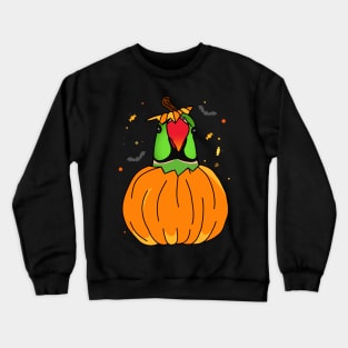 Halloween Green Indian Ringneck Pumpkin Crewneck Sweatshirt